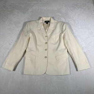 VTG Lauren Ralph Lauren Blazer Women Size 16 Four-Buttons Jacket Rayon Blend